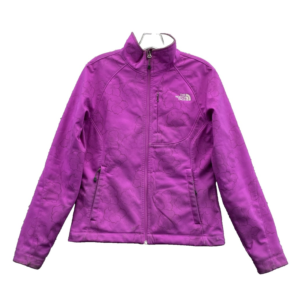 North Face Apex Bionic Jacket Women's Small‎ Purple Floral Fleece Lined Gorpcore